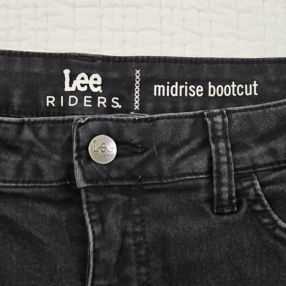 Lee Riders Bootcut Jeans Women's 12M (W30 L31) Black Denim Midrise 1SBMDW0 EUC - Picture 10 of 14